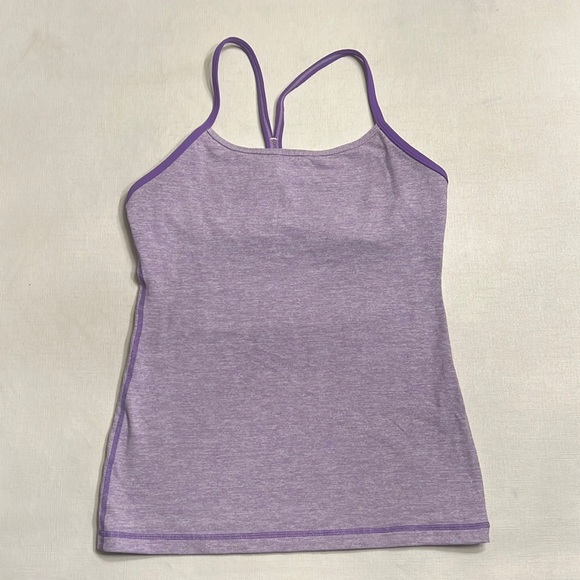 🍋 Lululemon Purple Mini Stripe Flow Y Back Tank - Picture 2 of 5